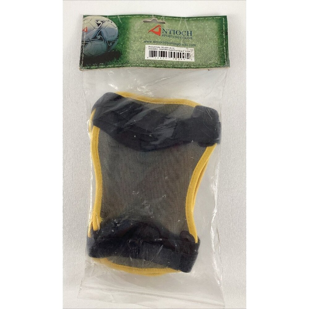 Soccer Shin Guards Adult Dual Strap 9"  Yellow  New Antioch - Picture 5 of 7